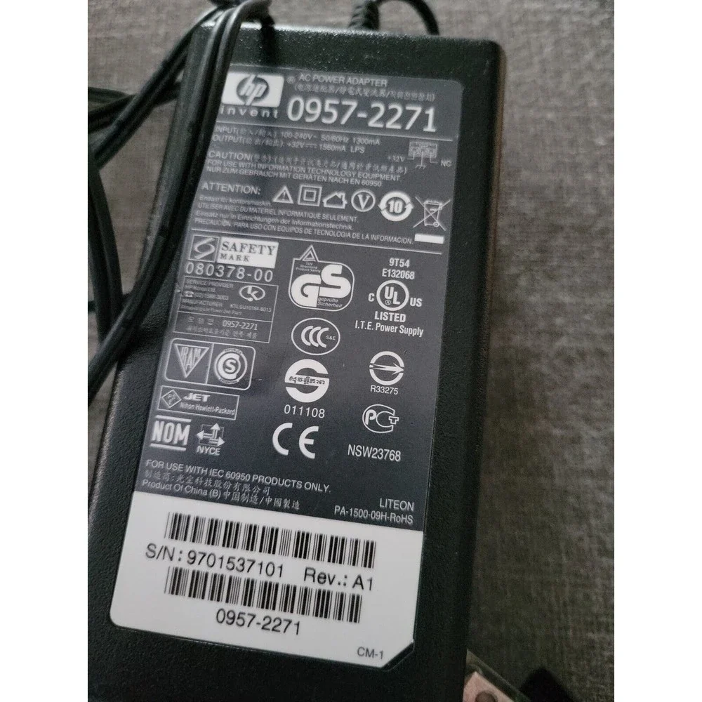 HP Printer OE AC Power Adapter Supply 0957-2271 32V 32 Volt Purple Connector